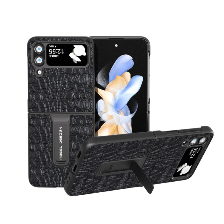 ABEEL Genuine Leather Sky Series Phone Case with Holder, For Samsung Galaxy Z Flip4, For Samsung Galaxy Z Flip5