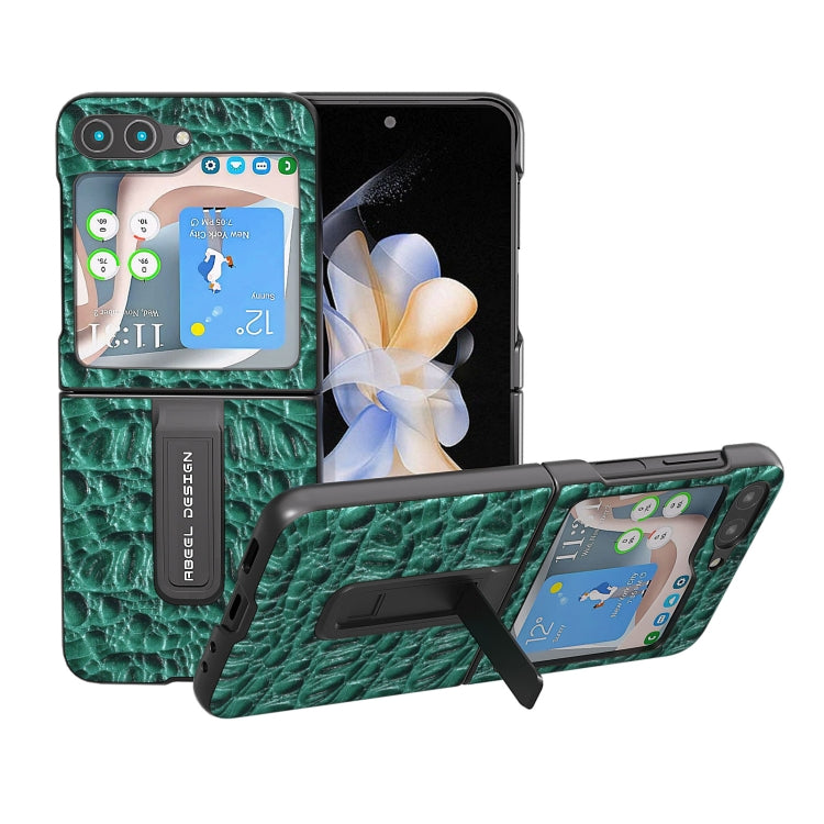 ABEEL Genuine Leather Sky Series Phone Case with Holder, For Samsung Galaxy Z Flip4, For Samsung Galaxy Z Flip5