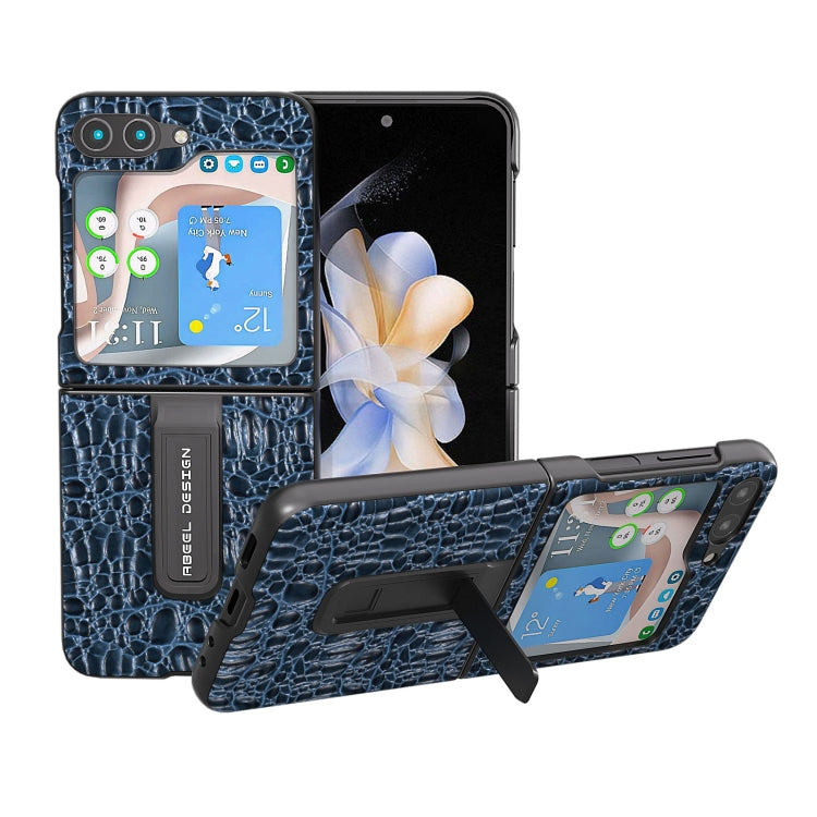 ABEEL Genuine Leather Sky Series Phone Case with Holder, For Samsung Galaxy Z Flip4, For Samsung Galaxy Z Flip5
