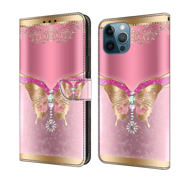 Crystal 3D Shockproof Protective Leather Phone Case, For iPhone 12 Pro Max / 13 Pro Max