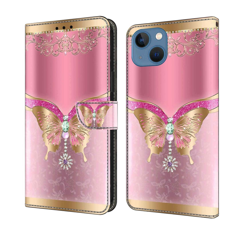 Crystal 3D Shockproof Protective Leather Phone Case, For iPhone 13 / 14