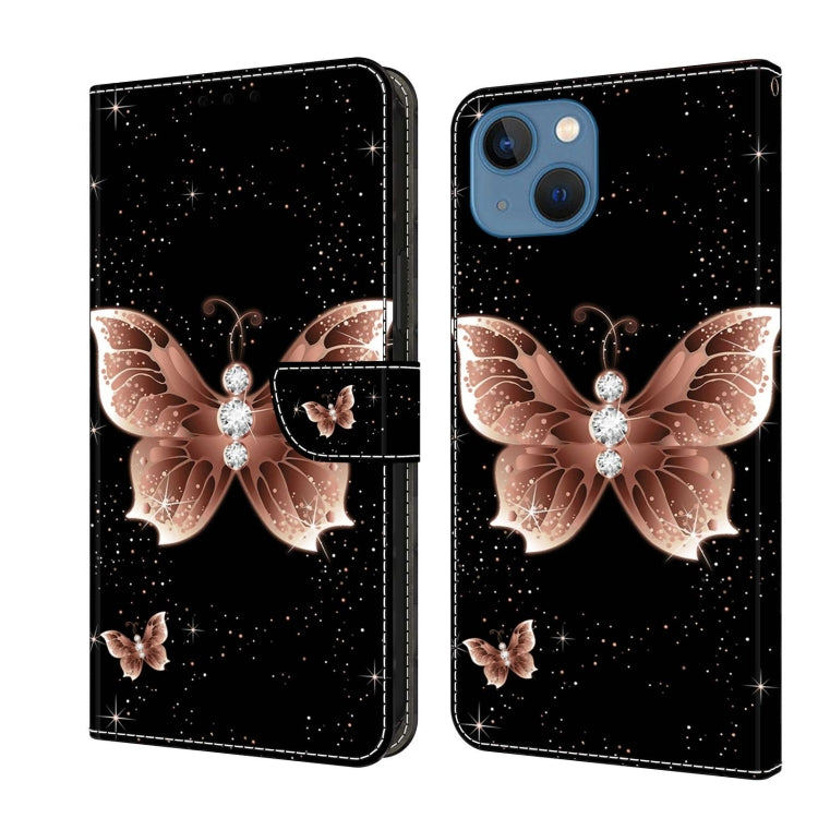 Crystal 3D Shockproof Protective Leather Phone Case, For iPhone 13 / 14