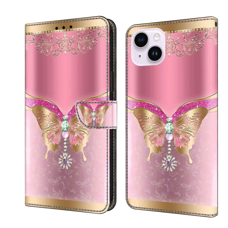 Crystal 3D Shockproof Protective Leather Phone Case, For iPhone 15 Pro Max