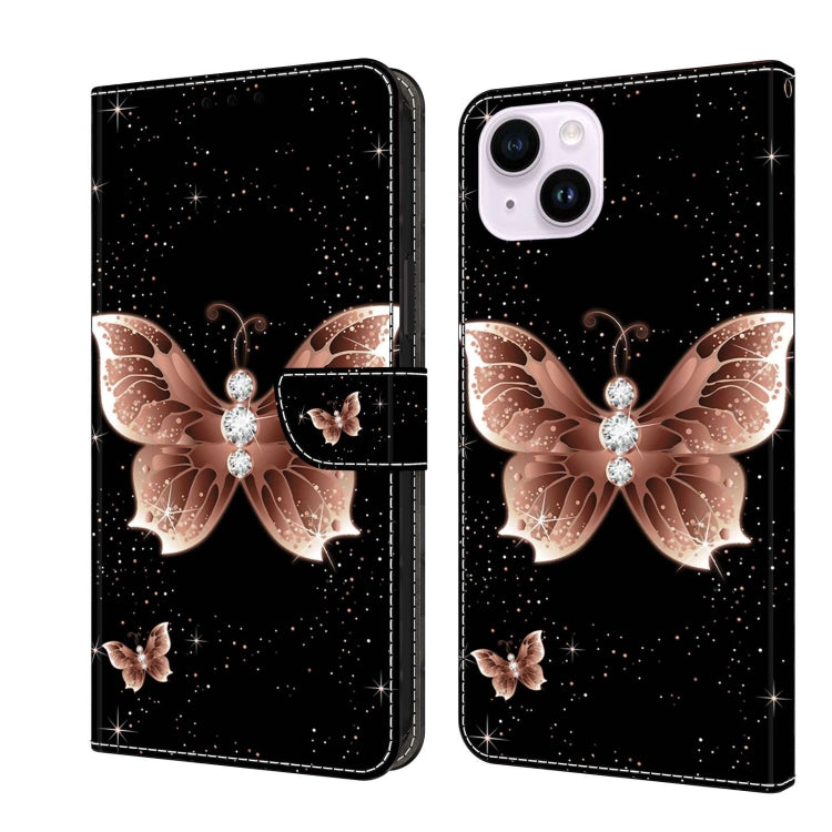Crystal 3D Shockproof Protective Leather Phone Case, For iPhone 15 Pro Max
