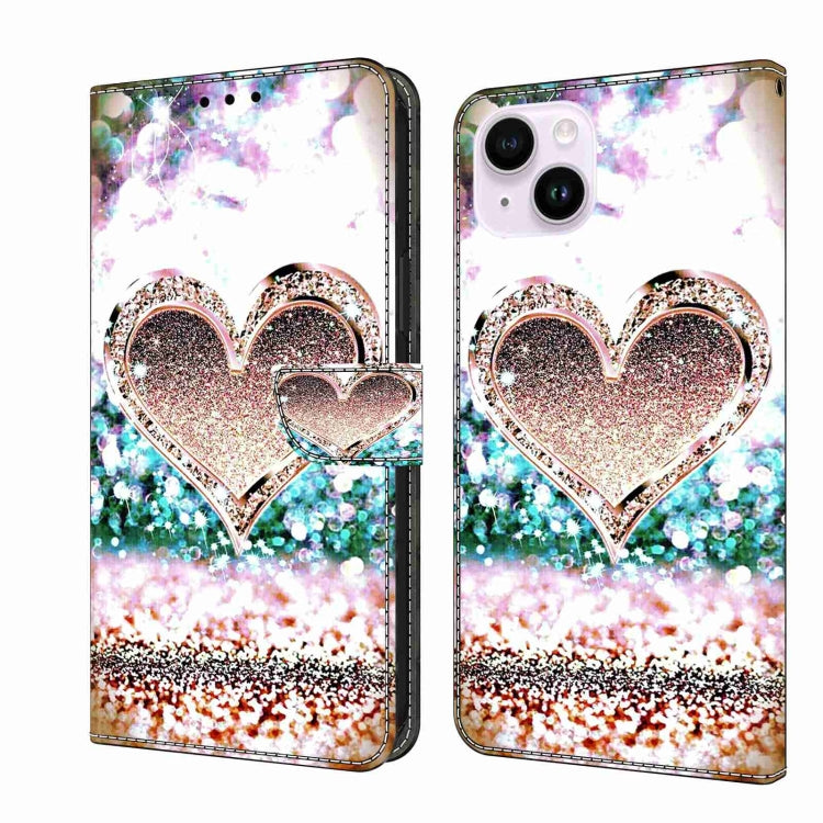 Crystal 3D Shockproof Protective Leather Phone Case, For iPhone 15 Pro Max