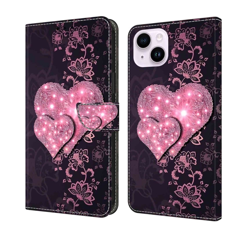 Crystal 3D Shockproof Protective Leather Phone Case, For iPhone 15 Pro Max