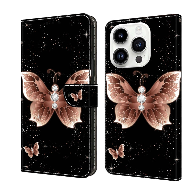 Crystal 3D Shockproof Protective Leather Phone Case, For iPhone 14 Pro