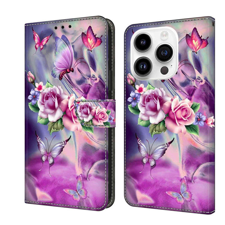 Crystal 3D Shockproof Protective Leather Phone Case, For iPhone 14 Pro