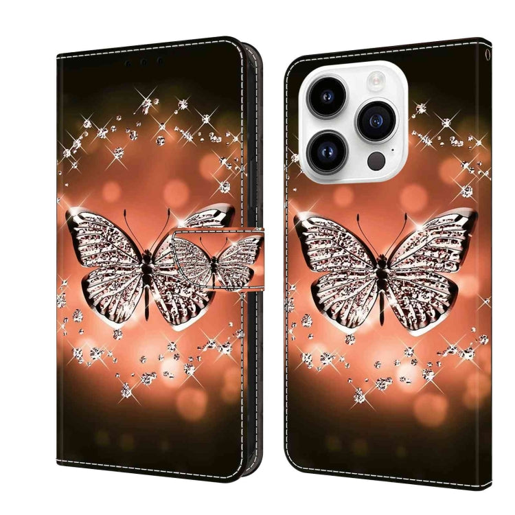 Crystal 3D Shockproof Protective Leather Phone Case, For iPhone 14 Pro