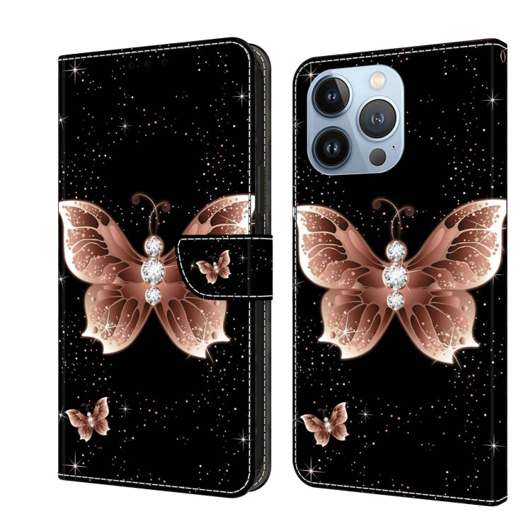 Crystal 3D Shockproof Protective Leather Phone Case, For iPhone 15