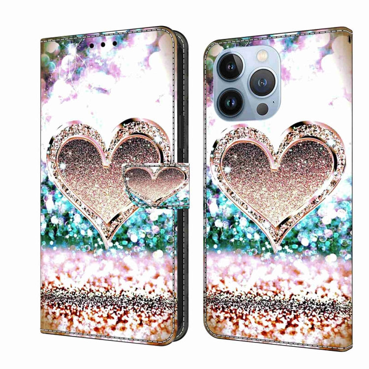Crystal 3D Shockproof Protective Leather Phone Case, For iPhone 15