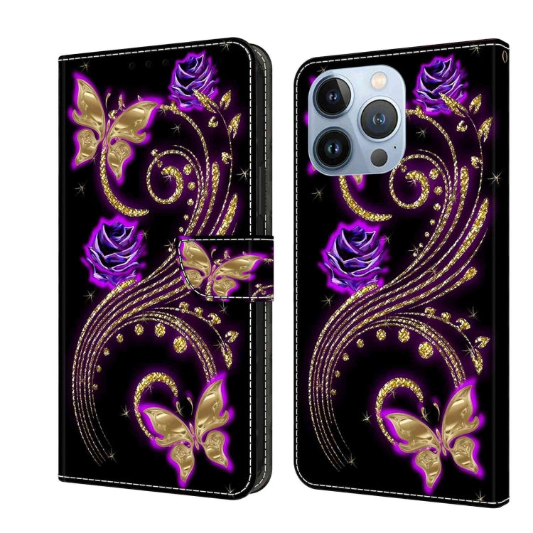 Crystal 3D Shockproof Protective Leather Phone Case, For iPhone 15