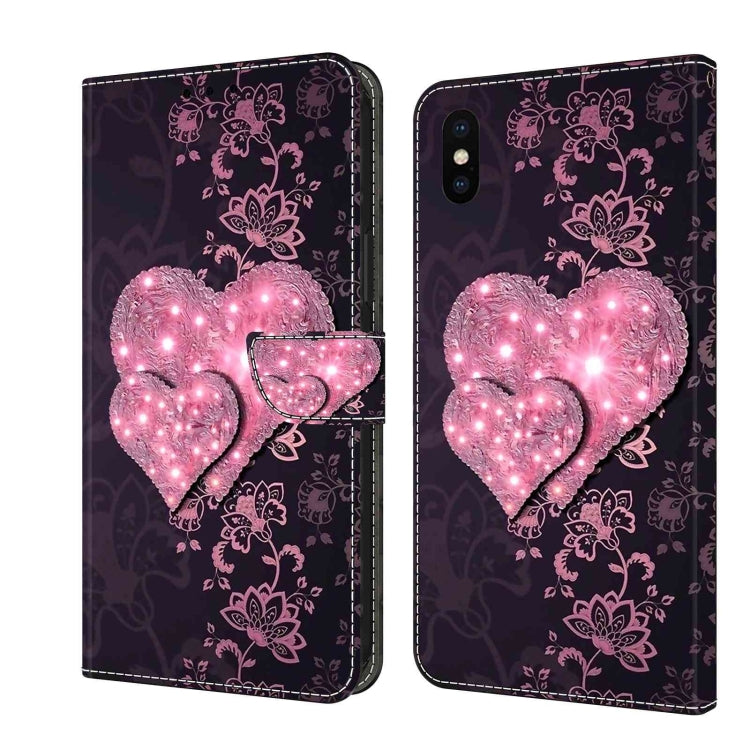 Crystal 3D Shockproof Protective Leather Phone Case, For iPhone X / XS