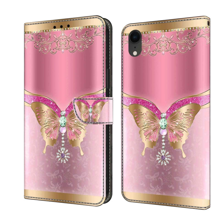 Crystal 3D Shockproof Protective Leather Phone Case, For iPhone XR
