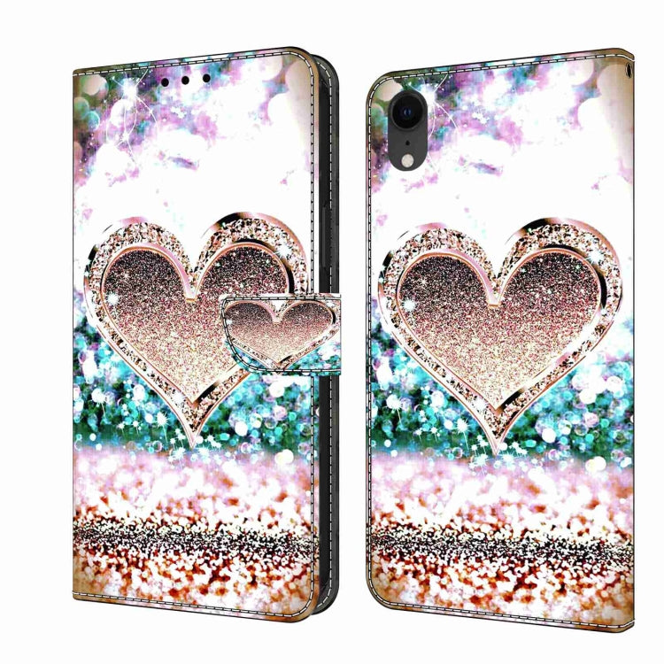 Crystal 3D Shockproof Protective Leather Phone Case, For iPhone XR