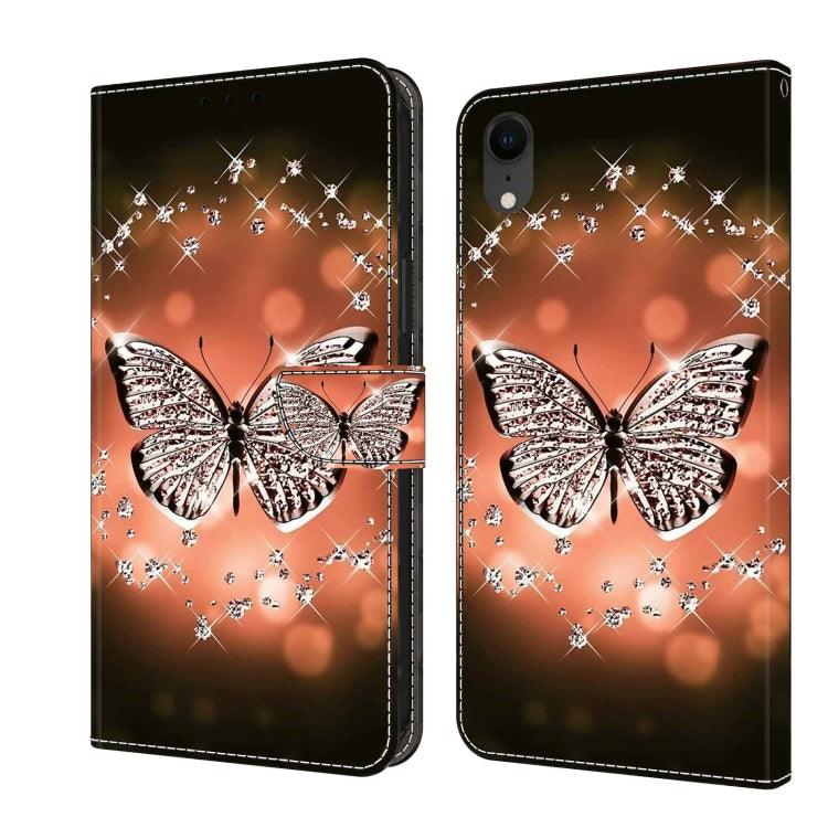 Crystal 3D Shockproof Protective Leather Phone Case, For iPhone XR