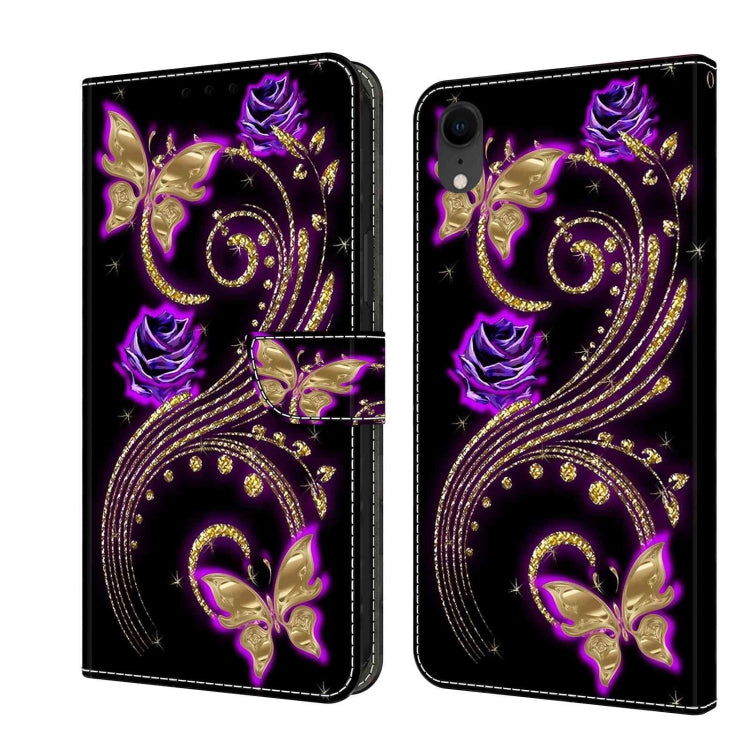 Crystal 3D Shockproof Protective Leather Phone Case, For iPhone XR