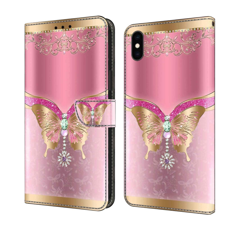 Crystal 3D Shockproof Protective Leather Phone Case, For iPhone XS Max