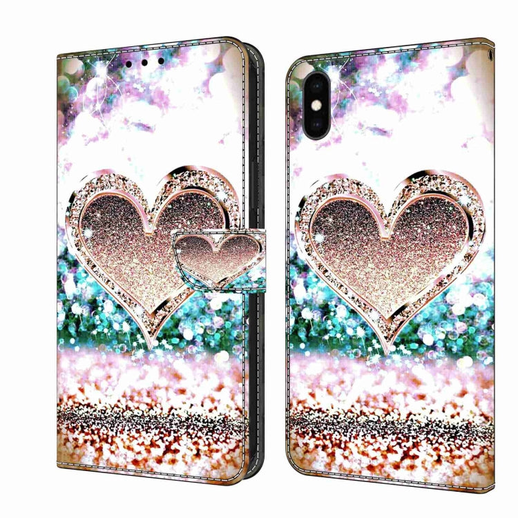 Crystal 3D Shockproof Protective Leather Phone Case, For iPhone XS Max