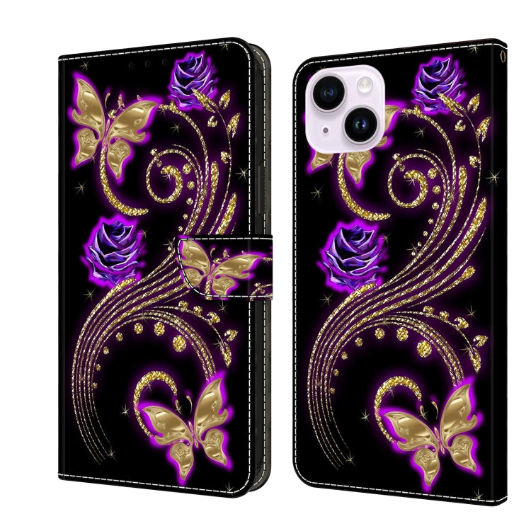 Crystal 3D Shockproof Protective Leather Phone Case, For iPhone 15 Plus
