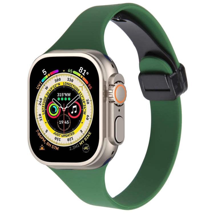 Magnetic Buckle Slim Silicone Watch Band, For Apple Watch Ultra 49mm