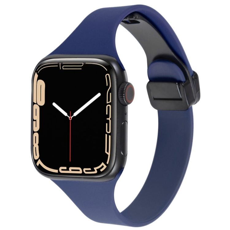 Bracelet de montre fin en silicone avec boucle magnétique, pour Apple Watch série 7 41 mm