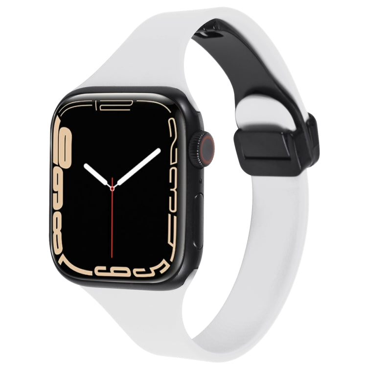 Magnetic Buckle Slim Silicone Watch Band, For Apple Watch SE 44mm