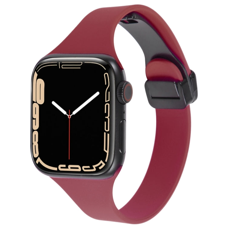Magnetic Buckle Slim Silicone Watch Band, For Apple Watch Series 9 45mm