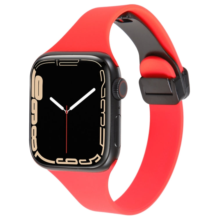 Magnetic Buckle Slim Silicone Watch Band, For Apple Watch Series 9 45mm