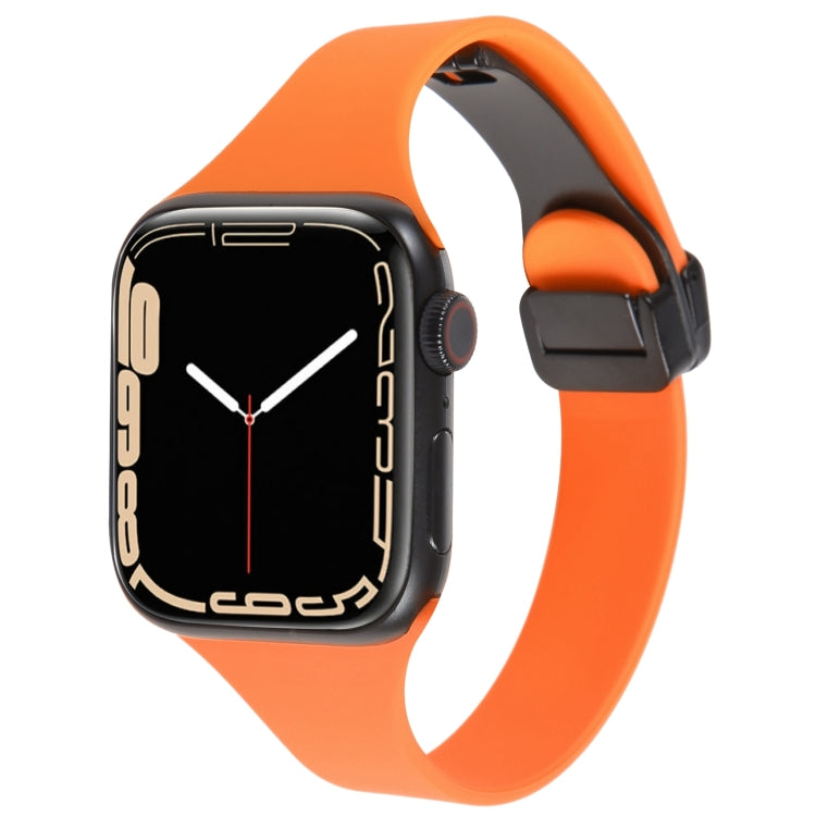 Magnetic Buckle Slim Silicone Watch Band, For Apple Watch Series 9 45mm