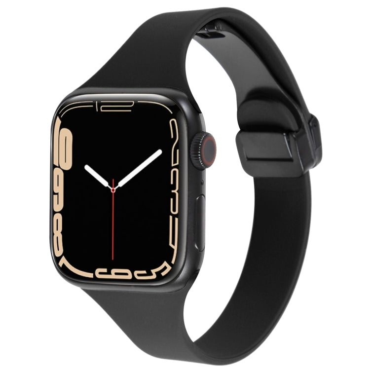 Magnetic Buckle Slim Silicone Watch Band, For Apple Watch Series 9 45mm