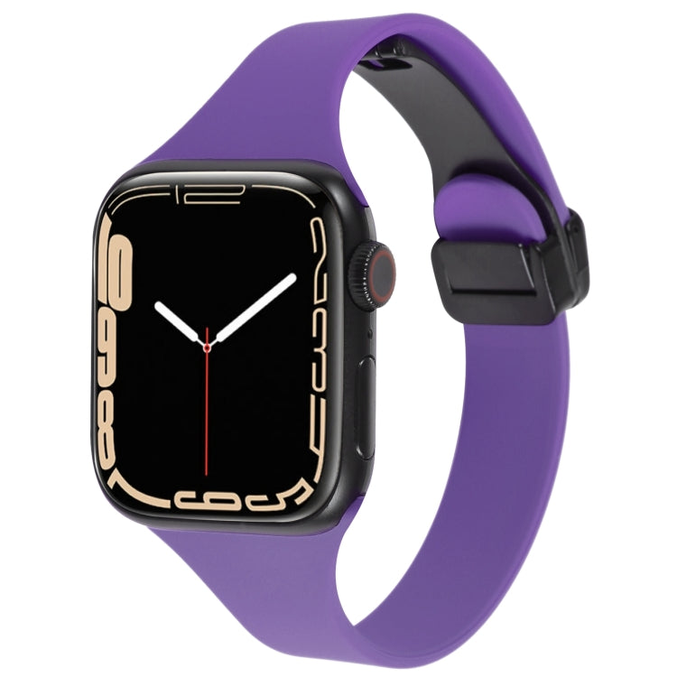 Magnetic Buckle Slim Silicone Watch Band, For Apple Watch Series 9 45mm