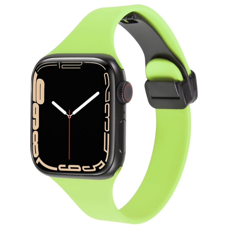 Magnetic Buckle Slim Silicone Watch Band, For Apple Watch Series 9 45mm