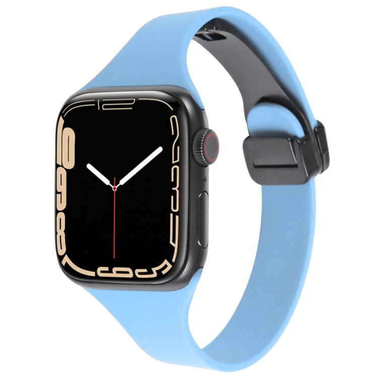 Magnetic Buckle Slim Silicone Watch Band, For Apple Watch Series 9 45mm