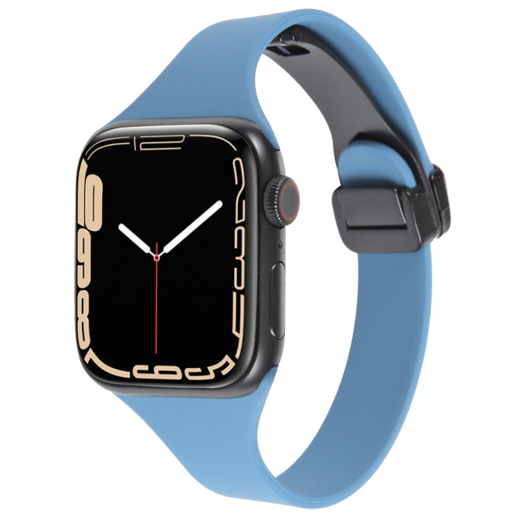 Magnetic Buckle Slim Silicone Watch Band, For Apple Watch Series 9 45mm