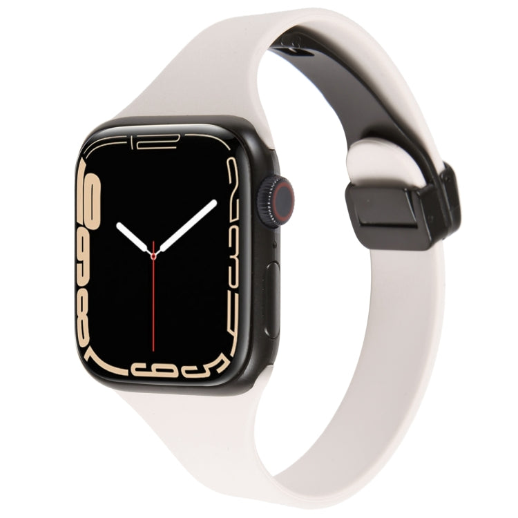 Magnetic Buckle Slim Silicone Watch Band, For Apple Watch Series 9 45mm