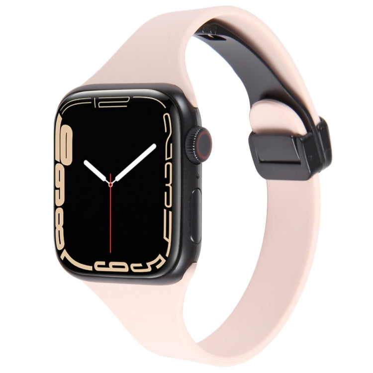 Magnetic Buckle Slim Silicone Watch Band, For Apple Watch Series 9 45mm