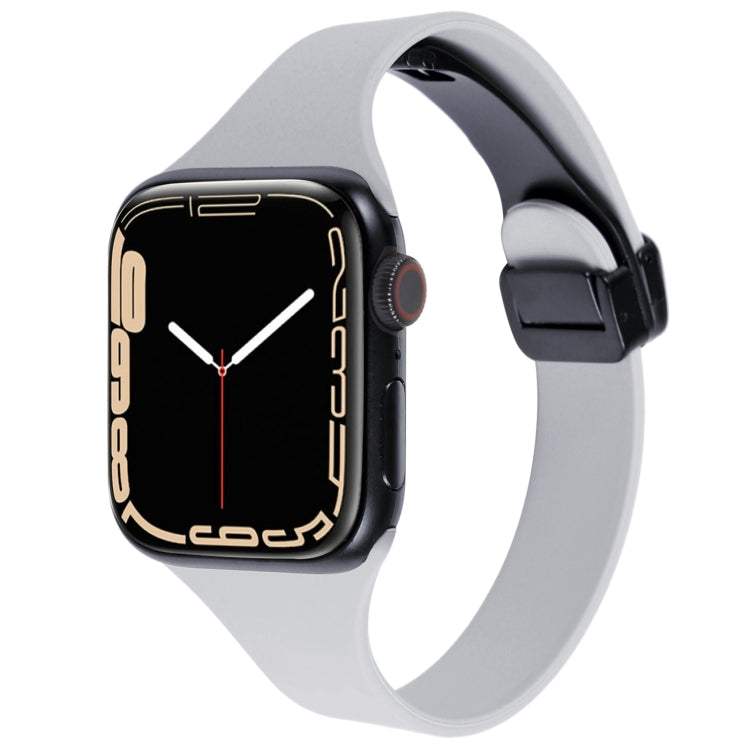Magnetic Buckle Slim Silicone Watch Band, For Apple Watch Series 9 45mm