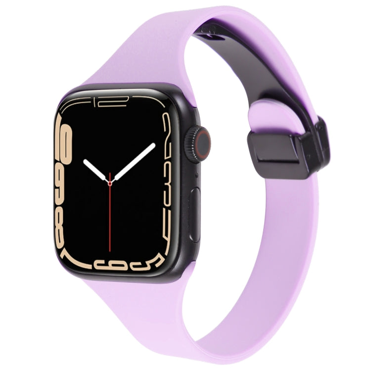 Magnetic Buckle Slim Silicone Watch Band, For Apple Watch Series 9 45mm
