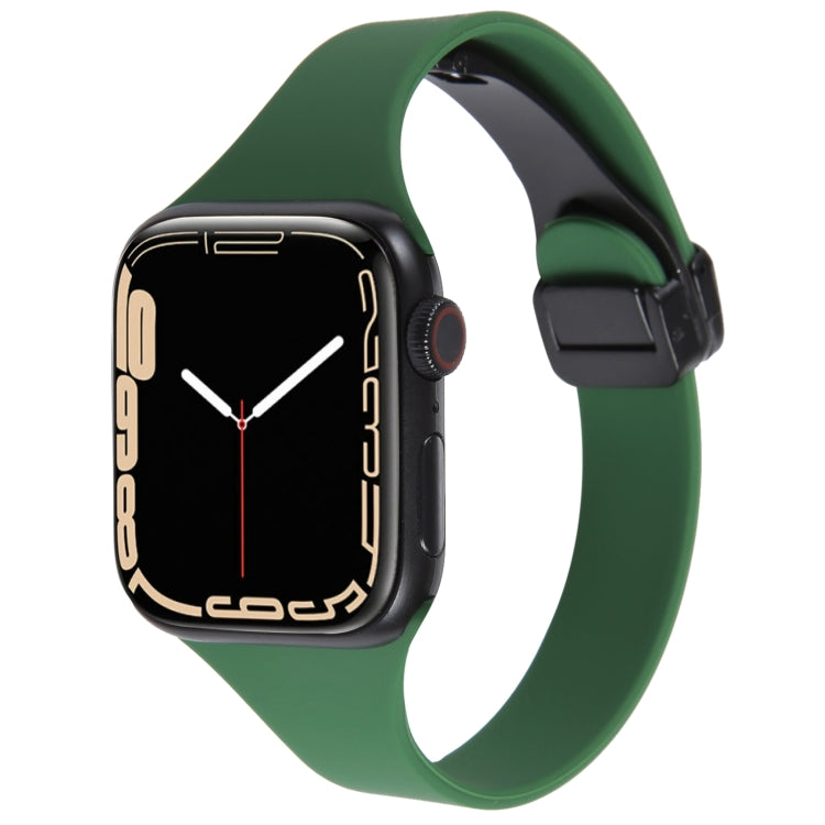 Magnetic Buckle Slim Silicone Watch Band, For Apple Watch Series 9 45mm