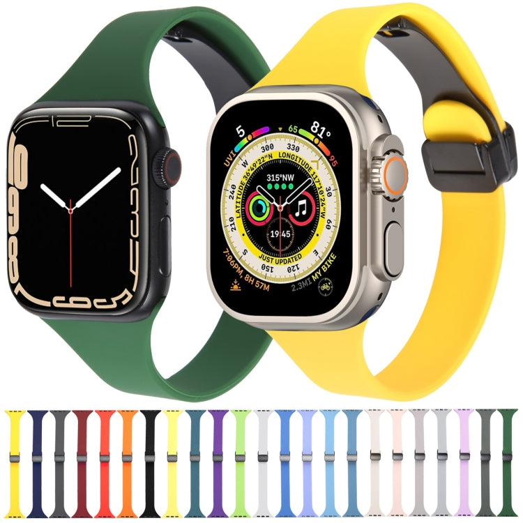 Magnetic Buckle Slim Silicone Watch Band, For Apple Watch Series 9 45mm