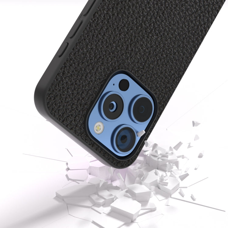ABEEL Genuine Leather Litchi Texture Phone Case, For iPhone 16 Pro Max, For iPhone 16 Pro, For iPhone 16 Plus, For iPhone 16, For iPhone 15 Pro Max, For iPhone 15 Pro