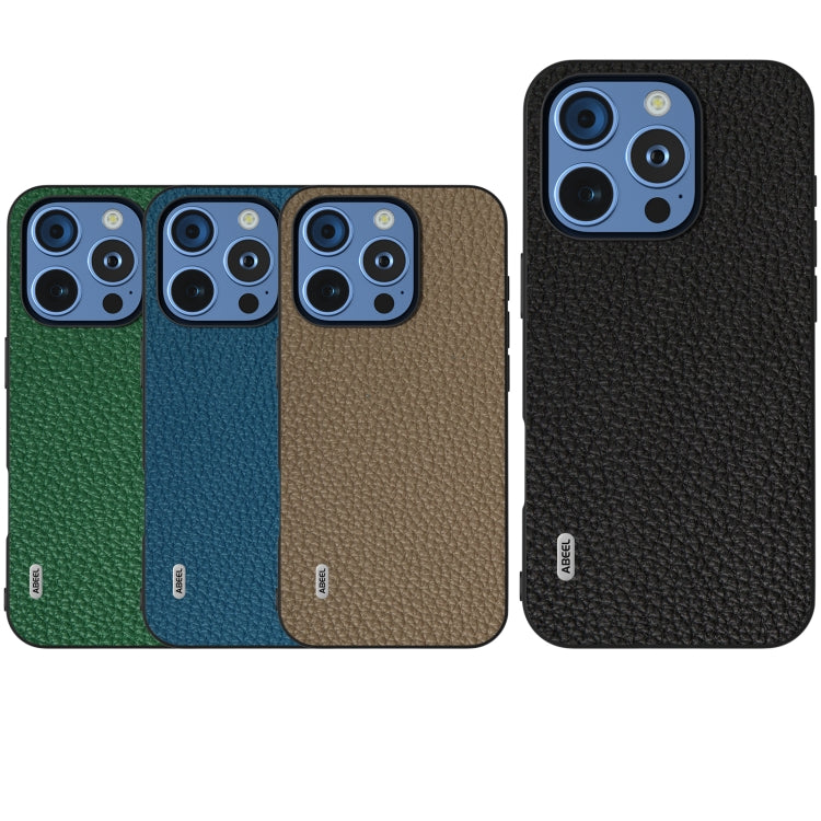 ABEEL Genuine Leather Litchi Texture Phone Case, For iPhone 16 Pro Max, For iPhone 16 Pro, For iPhone 16 Plus, For iPhone 16, For iPhone 15 Pro Max, For iPhone 15 Pro