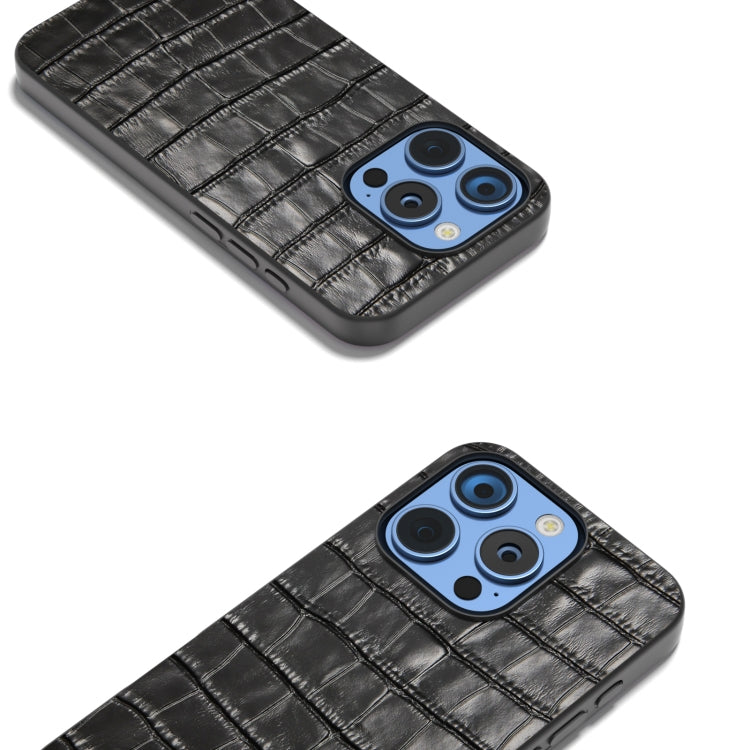 ABEEL Crocodile Texture Genuine Leather Phone Case, For iPhone 16 Pro Max, For iPhone 16 Pro, For iPhone 16 Plus, For iPhone 16, For iPhone 15 Pro Max, For iPhone 15 Pro