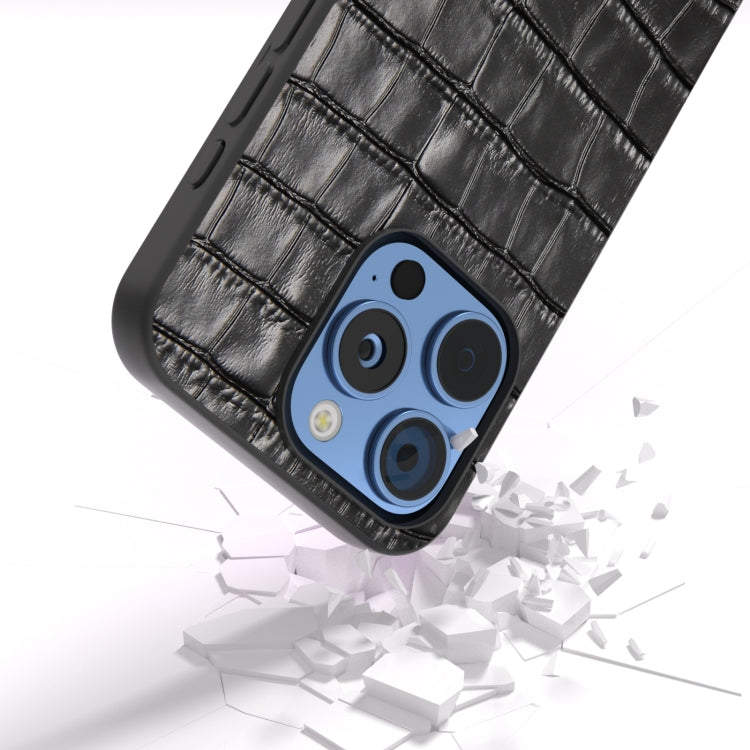 ABEEL Crocodile Texture Genuine Leather Phone Case, For iPhone 16 Pro Max, For iPhone 16 Pro, For iPhone 16 Plus, For iPhone 16, For iPhone 15 Pro Max, For iPhone 15 Pro