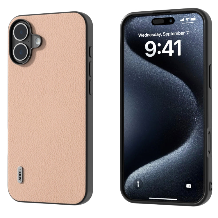 ABEEL Genuine Leather + PC Litchi Texture Phone Case, For iPhone 16 Pro Max, For iPhone 16 Pro, For iPhone 16 Plus, For iPhone 16, For iPhone 15 Pro Max, For iPhone 15 Pro