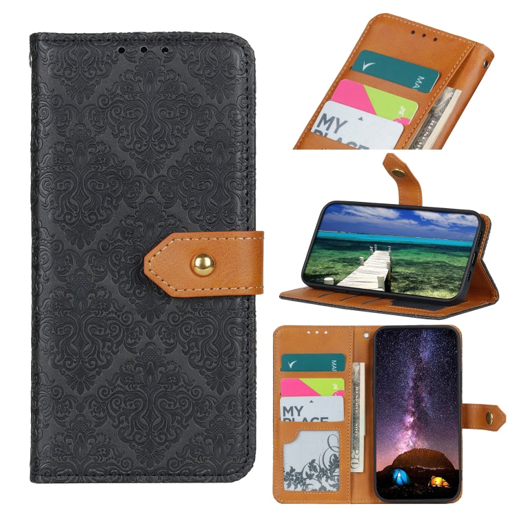 European Floral Embossed Leather Phone Case, For iPhone 16 Pro Max, For iPhone 16 Pro, For iPhone 16 Plus, For iPhone 16, iPhone 16e, For iPhone 15 Pro Max, For iPhone 15 Pro, For iPhone 15 Plus