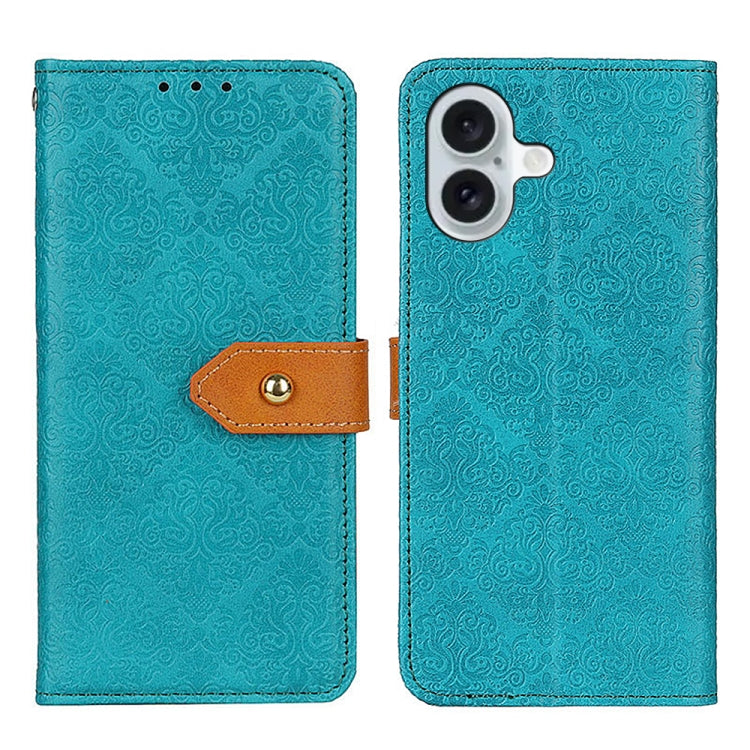 European Floral Embossed Leather Phone Case, For iPhone 16 Pro Max, For iPhone 16 Pro, For iPhone 16 Plus, For iPhone 16, iPhone 16e, For iPhone 15 Pro Max, For iPhone 15 Pro, For iPhone 15 Plus