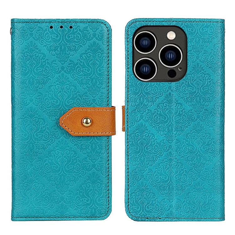 European Floral Embossed Leather Phone Case, For iPhone 16 Pro Max, For iPhone 16 Pro, For iPhone 16 Plus, For iPhone 16, iPhone 16e, For iPhone 15 Pro Max, For iPhone 15 Pro, For iPhone 15 Plus