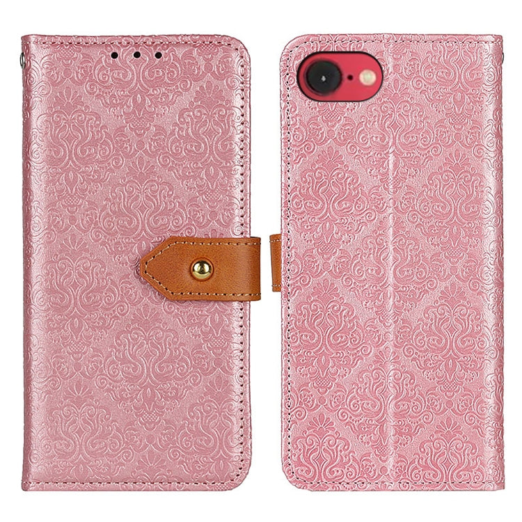 European Floral Embossed Leather Phone Case, For iPhone 16 Pro Max, For iPhone 16 Pro, For iPhone 16 Plus, For iPhone 16, iPhone 16e, For iPhone 15 Pro Max, For iPhone 15 Pro, For iPhone 15 Plus